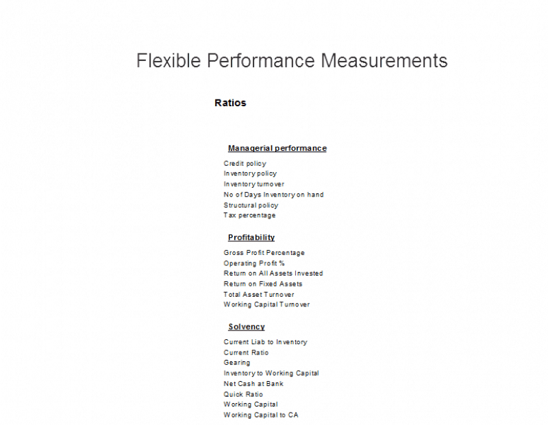 User defined ratios extend the capabilities for budget performance measures in Visual cash Focus